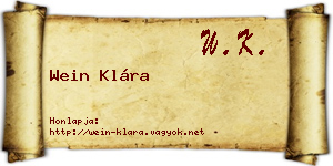 Wein Klára névjegykártya